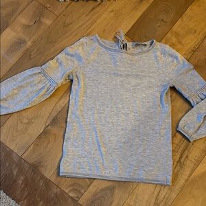 Loft Grey Lantern Sleeve Long Sleeve Top, light sweater material, size XS